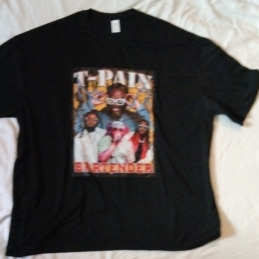 Black Graphic T-Shirt with T-Pain Design